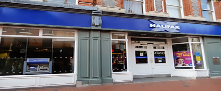 Reading, United Kingdom - June 22 2018: The store frontage of The Halifax bank in Broad St